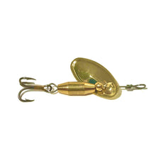 Load image into Gallery viewer, Brass inline spinner (Dangle Lures Juice). Great lures for creek fishing and pond fishing.