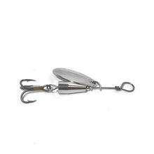 Load image into Gallery viewer, Nickel inline spinner (Dangle Lures Muncher Jr.). Great lures for creek fishing and pond fishing.
