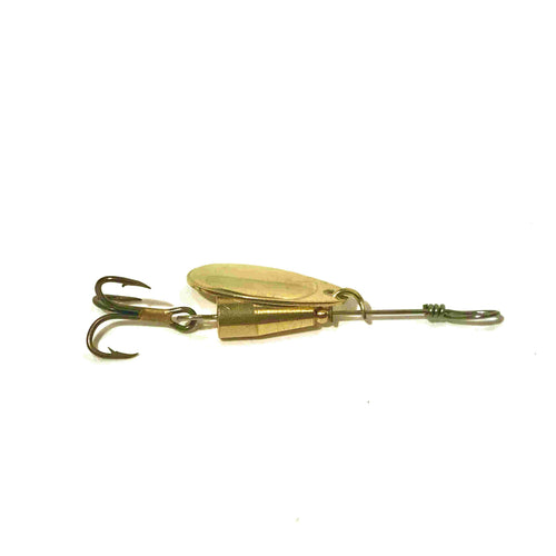 Brass inline spinner (Dangle Lures Muncher Jr.). Great lures for catching bass, panfish and more.