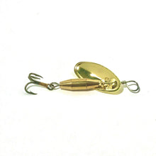 Load image into Gallery viewer, Brass inline spinner (Dangle Lures K.O.). Great lures for creek fishing and pond fishing.