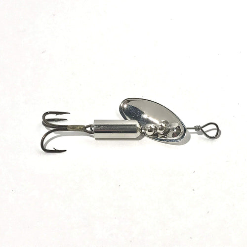 Nickel inline spinner (Dangle Lures Cannon). Great lures for catching more fish!
