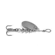 Load image into Gallery viewer, Nickel inline spinner (Dangle Lures Papa). Great lure for catching more while creek fishing and pond fishing.