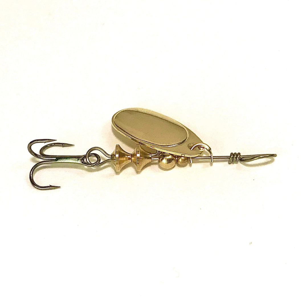 Brass inline spinner (Dangle Lures Papa). Great lure for catching trout, panfish, bass and more!
