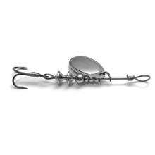 Load image into Gallery viewer, Nickel inline spinner (Dangle Lures Papa Jr.). Great lures for catching trout, panfish, bass and more!