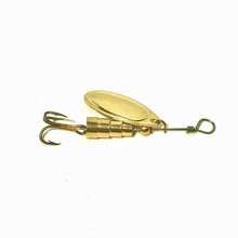 Load image into Gallery viewer, Brass inline spinner (Dangle Lures Buffalo).  Great for catching bass, trout, panfish and more!