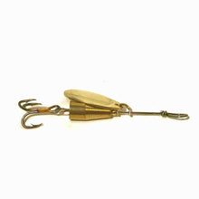 Load image into Gallery viewer, Brass inline spinner (Dangle Lures Lucy Jr.). Great lure for catching trout, bass, panfish and more!
