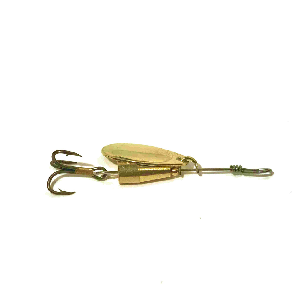 Brass inline spinner (Dangle Lures Muncher Jr.). Great lures for catching bass, panfish and more.