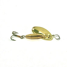 Load image into Gallery viewer, Brass inline spinner (Dangle Lures K.O.). Great lures for creek fishing and pond fishing.
