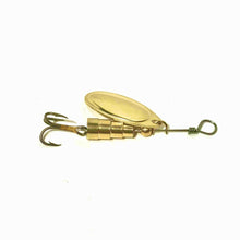 Load image into Gallery viewer, Brass inline spinner (Dangle Lures Buffalo).  Great for catching bass, trout, panfish and more!
