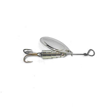 Load image into Gallery viewer, Nickel inline spinner (Dangle Lures Buffalo).  Great for creek fishing and pond fishing.
